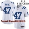White Embroidered Forrest Rhyne Indianapolis Colts #47 Stitched Jersey