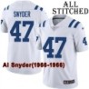 White Embroidered Al Snyder Indianapolis Colts #47 Stitched Jersey