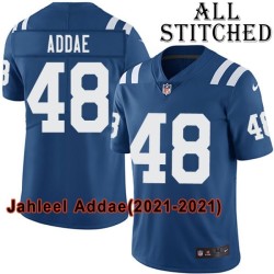 Blue Home Embroidered Jahleel Addae Indianapolis Colts #48 Stitched Jersey