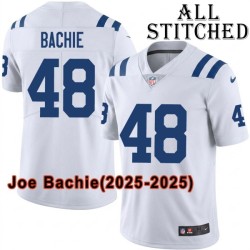 White Embroidered Joe Bachie Indianapolis Colts #48 Stitched Jersey