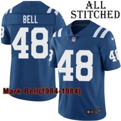 Blue Home Embroidered Mark Bell Indianapolis Colts #48 Stitched Jersey