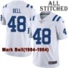 White Embroidered Mark Bell Indianapolis Colts #48 Stitched Jersey
