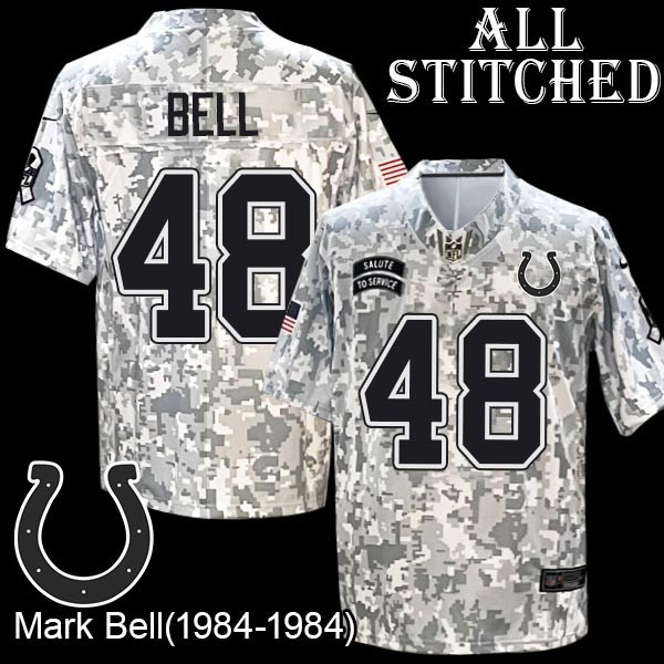 Camo Embroidered Mark Bell Indianapolis Colts #48 Stitched Jersey