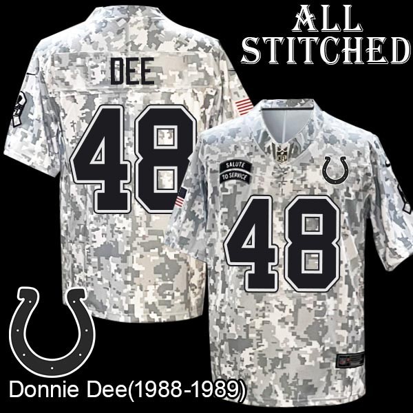 Camo Embroidered Donnie Dee Indianapolis Colts #48 Stitched Jersey