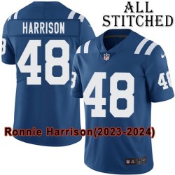 Blue Home Embroidered Ronnie Harrison Indianapolis Colts #48 Stitched Jersey
