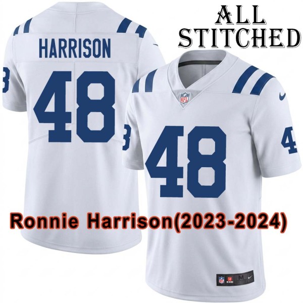 White Embroidered Ronnie Harrison Indianapolis Colts #48 Stitched Jersey