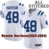 White Embroidered Ronnie Harrison Indianapolis Colts #48 Stitched Jersey