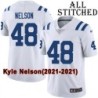 White Embroidered Kyle Nelson Indianapolis Colts #48 Stitched Jersey