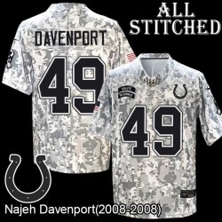 Camo Embroidered Najeh Davenport Indianapolis Colts #49 Stitched Jersey