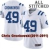 White Embroidered Chris Gronkowski Indianapolis Colts #49 Stitched Jersey