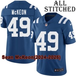 Blue Home Embroidered Sean McKeon Indianapolis Colts #49 Stitched Jersey