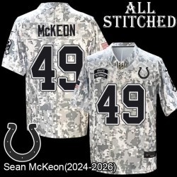 Camo Embroidered Sean McKeon Indianapolis Colts #49 Stitched Jersey