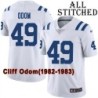 White Embroidered Cliff Odom Indianapolis Colts #49 Stitched Jersey