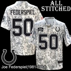 Camo Embroidered Joe Federspiel Indianapolis Colts #50 Stitched Jersey