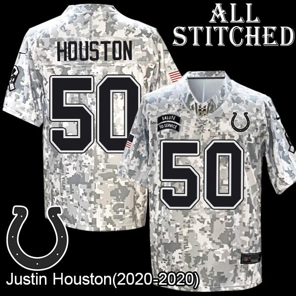 Camo Embroidered Justin Houston Indianapolis Colts #50 Stitched Jersey