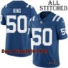 Blue Home Embroidered Deon King Indianapolis Colts #50 Stitched Jersey