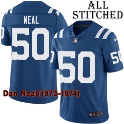 Blue Home Embroidered Dan Neal Indianapolis Colts #50 Stitched Jersey