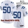 White Embroidered Dan Neal Indianapolis Colts #50 Stitched Jersey