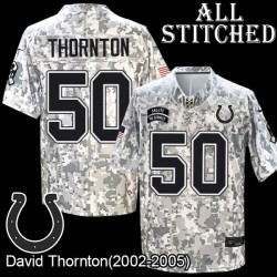 Camo Embroidered David Thornton Indianapolis Colts #50 Stitched Jersey