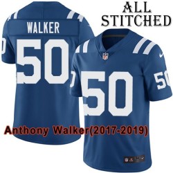 Blue Home Embroidered Anthony Walker Indianapolis Colts #50 Stitched Jersey