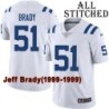 White Embroidered Jeff Brady Indianapolis Colts #51 Stitched Jersey
