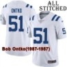 White Embroidered Bob Ontko Indianapolis Colts #51 Stitched Jersey
