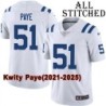 White Embroidered Kwity Paye Indianapolis Colts #51 Stitched Jersey