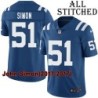 Blue Home Embroidered John Simon Indianapolis Colts #51 Stitched Jersey