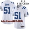 White Embroidered John Simon Indianapolis Colts #51 Stitched Jersey