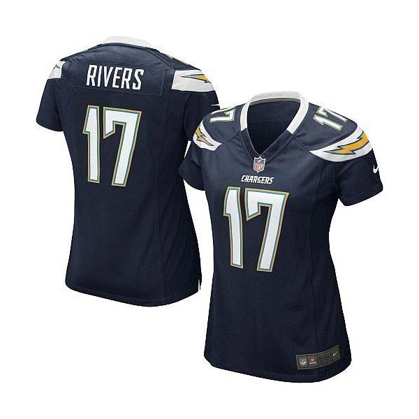 RIVERS San Diego #17 Womens Football Jersey - Philip Rivers Womens Football Jersey (Navy)_Free Shipping