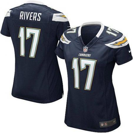 RIVERS San Diego #17 Womens Football Jersey - Philip Rivers Womens Football Jersey (Navy)_Free Shipping