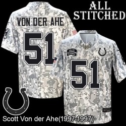 Camo Embroidered Scott Von der Ahe Indianapolis Colts #51 Stitched Jersey