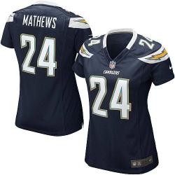 MATHEWS San Diego #24 Womens Football Jersey - Ryan Mathews Womens Football Jersey (Navy)_Free Shipping