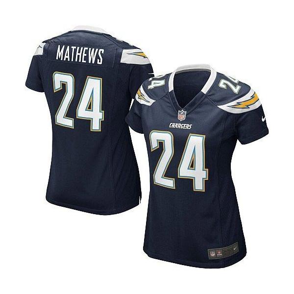 MATHEWS San Diego #24 Womens Football Jersey - Ryan Mathews Womens Football Jersey (Navy)_Free Shipping