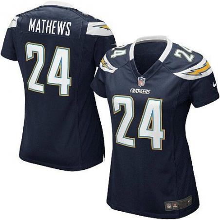 MATHEWS San Diego #24 Womens Football Jersey - Ryan Mathews Womens Football Jersey (Navy)_Free Shipping