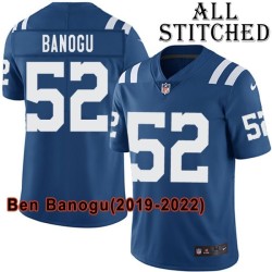 Blue Home Embroidered Ben Banogu Indianapolis Colts #52 Stitched Jersey