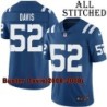 Blue Home Embroidered Buster Davis Indianapolis Colts #52 Stitched Jersey
