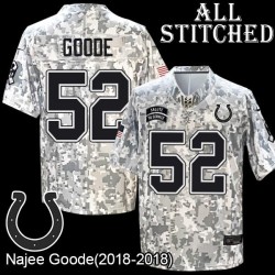 Camo Embroidered Najee Goode Indianapolis Colts #52 Stitched Jersey