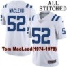 White Embroidered Tom MacLeod Indianapolis Colts #52 Stitched Jersey