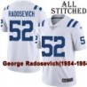 White Embroidered George Radosevich Indianapolis Colts #52 Stitched Jersey