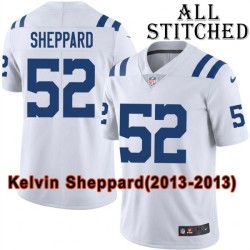 White Embroidered Kelvin Sheppard Indianapolis Colts #52 Stitched Jersey