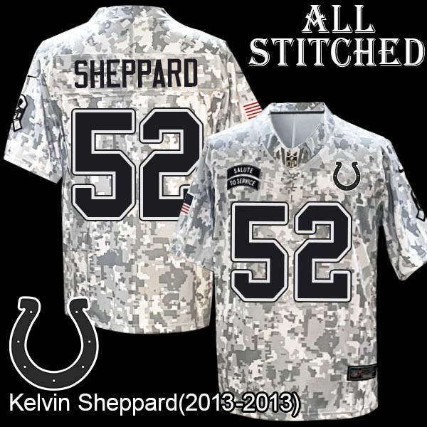 Camo Embroidered Kelvin Sheppard Indianapolis Colts #52 Stitched Jersey