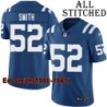 Blue Home Embroidered Ed Smith Indianapolis Colts #52 Stitched Jersey