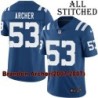 Blue Home Embroidered Brandon Archer Indianapolis Colts #53 Stitched Jersey