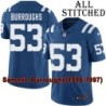 Blue Home Embroidered Sammie Burroughs Indianapolis Colts #53 Stitched Jersey