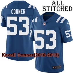 Blue Home Embroidered Kavell Conner Indianapolis Colts #53 Stitched Jersey