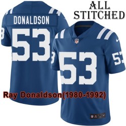 Blue Home Embroidered Ray Donaldson Indianapolis Colts #53 Stitched Jersey