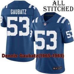 Blue Home Embroidered Dennis Gaubatz Indianapolis Colts #53 Stitched Jersey