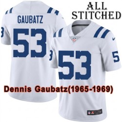 White Embroidered Dennis Gaubatz Indianapolis Colts #53 Stitched Jersey