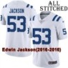 White Embroidered Edwin Jackson Indianapolis Colts #53 Stitched Jersey